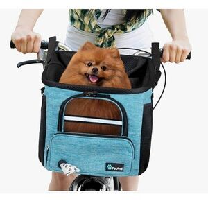 NEW PetAmi Dog Bike Basket, Soft-Sided Ventilated Dog Bike Carrier Backpack
